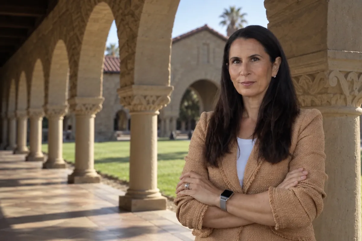 Dr. Samia McCully, ND in an open-air courtyard