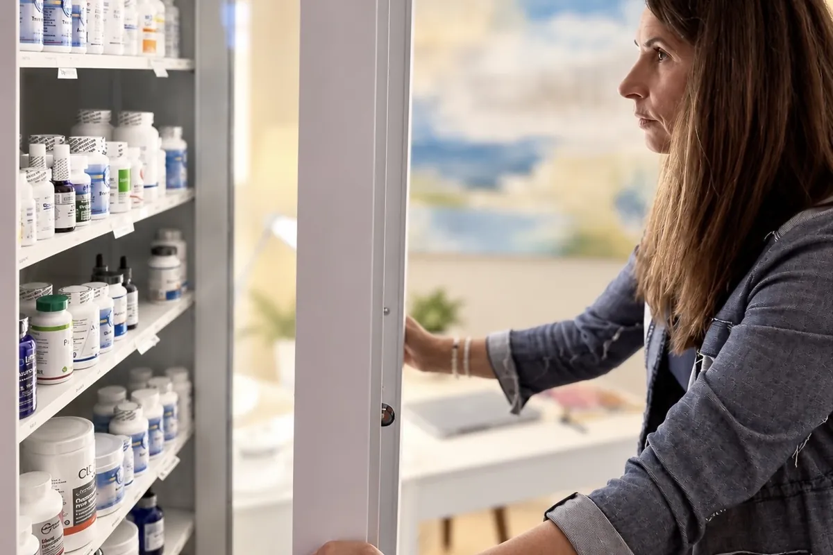 Dr. Samia McCully, ND opening the Wellness Architecture supplement dispensary